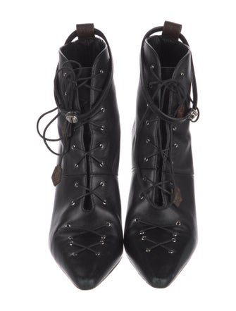 Louis Vuitton LV Monogram Leather Lace-Up Boots