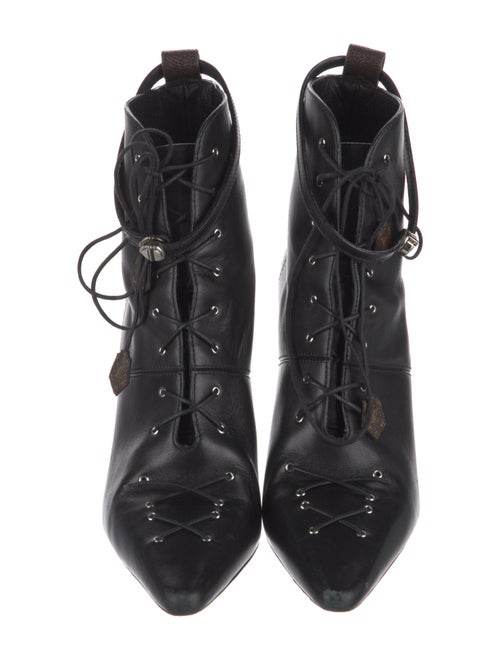 Louis Vuitton LV Monogram Leather Lace-Up Boots