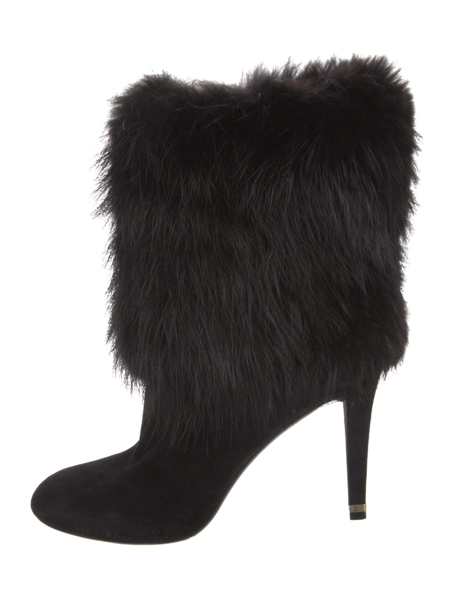 Louis Vuitton Suede Fur Trim Boots
