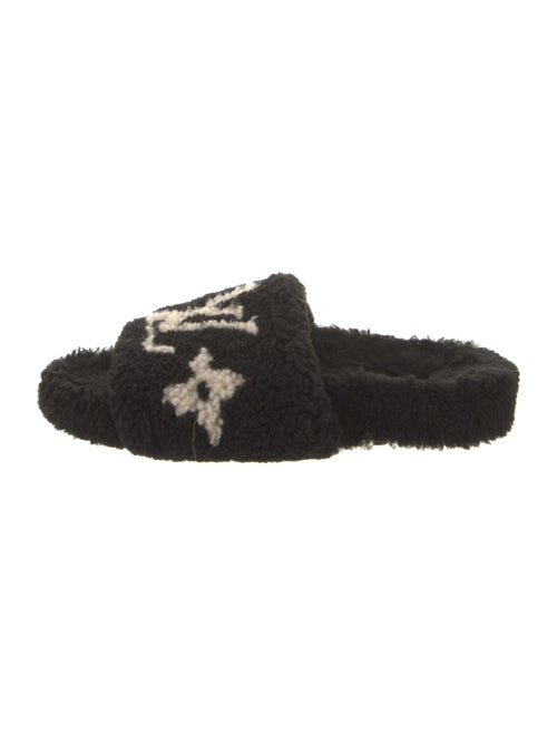 Louis Vuitton Monogram Pattern Shearling Slides