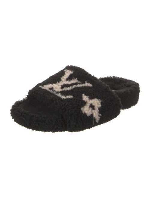 Louis Vuitton Monogram Pattern Shearling Slides