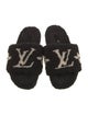 Louis Vuitton Monogram Pattern Shearling Slides