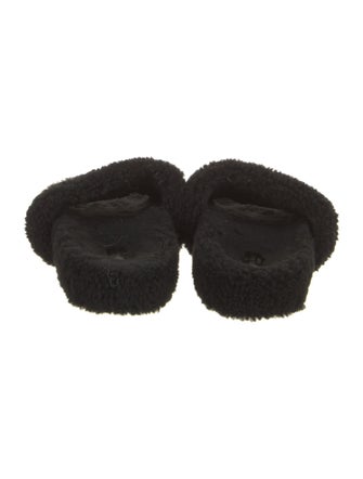 Louis Vuitton Monogram Pattern Shearling Slides