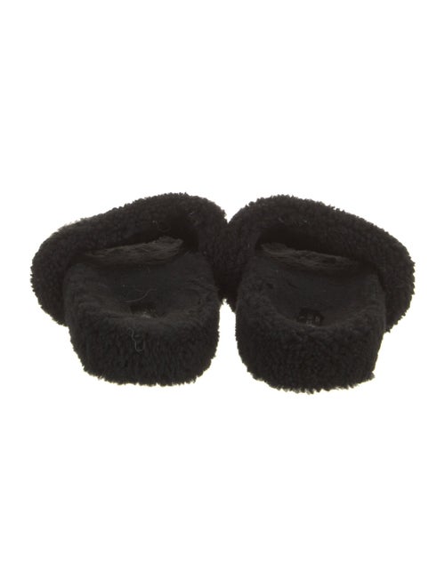 Louis Vuitton Monogram Pattern Shearling Slides