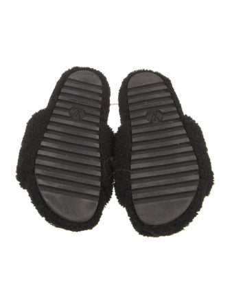 Louis Vuitton Monogram Pattern Shearling Slides