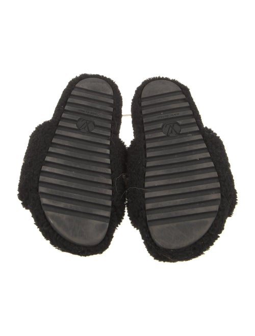 Louis Vuitton Monogram Pattern Shearling Slides