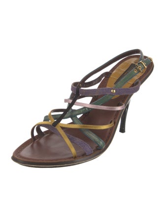Louis Vuitton Patent Leather Slingback Sandals