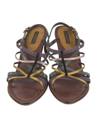 Louis Vuitton Patent Leather Slingback Sandals