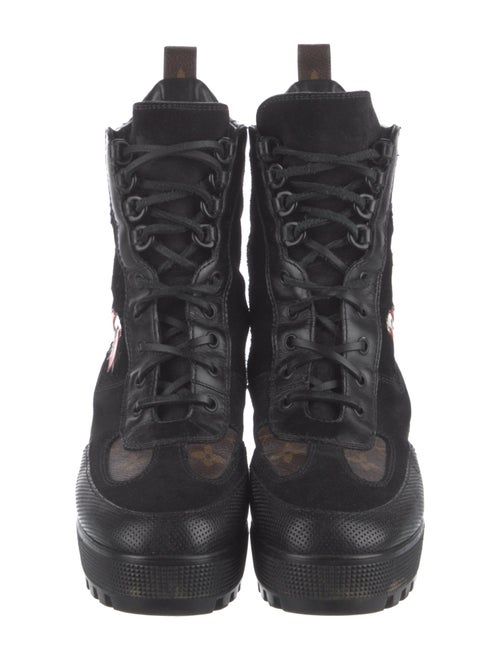 Louis Vuitton LV Monogram Suede Combat Boots