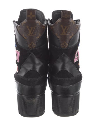 Louis Vuitton LV Monogram Suede Combat Boots