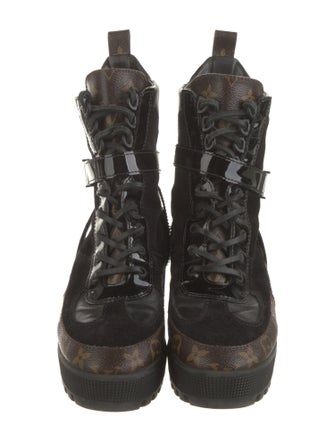 Louis Vuitton LV Monogram Suede Combat Boots