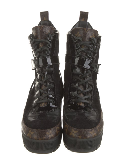 Louis Vuitton LV Monogram Suede Combat Boots
