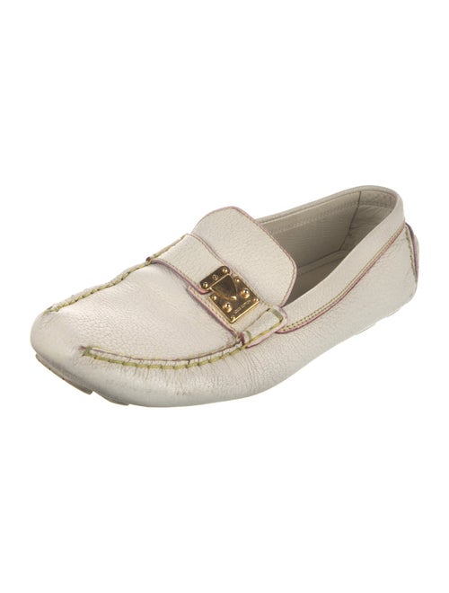 Louis Vuitton Leather Studded Accents Loafers
