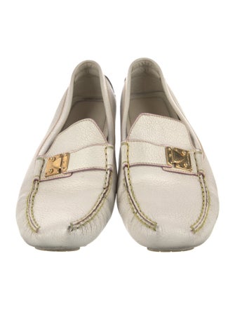 Louis Vuitton Leather Studded Accents Loafers