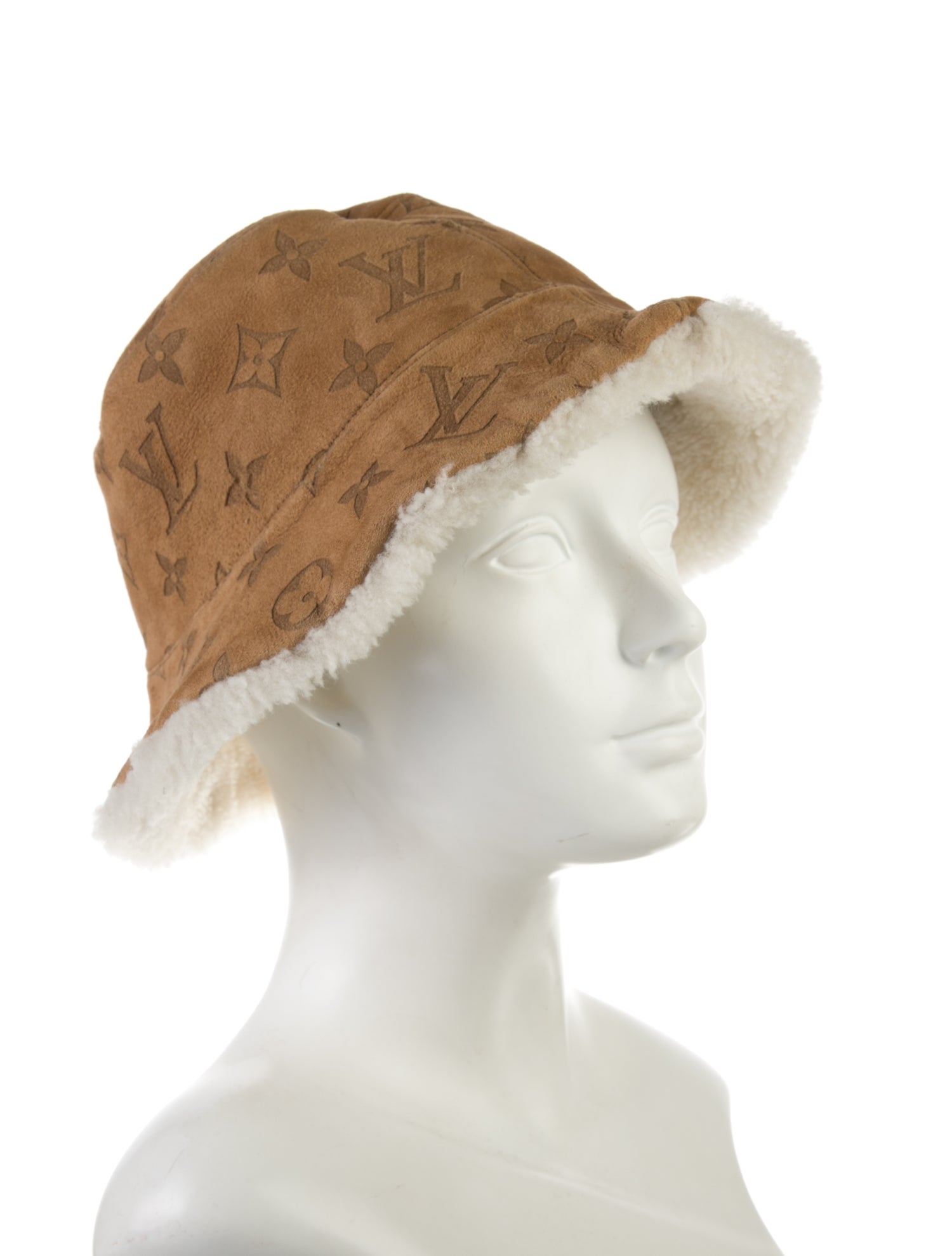 Louis Vuitton Monogram Shearling Bucket Hat