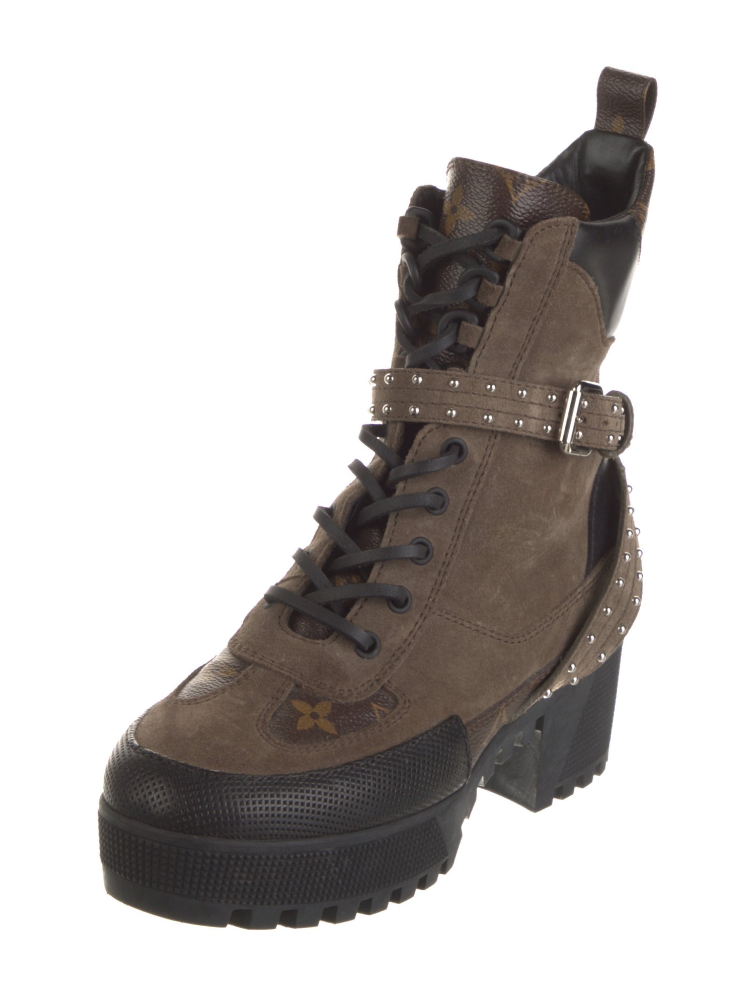 Louis Vuitton LV Monogram Suede Combat Boots