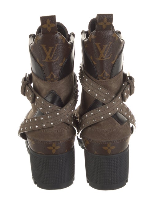 Louis Vuitton LV Monogram Suede Combat Boots