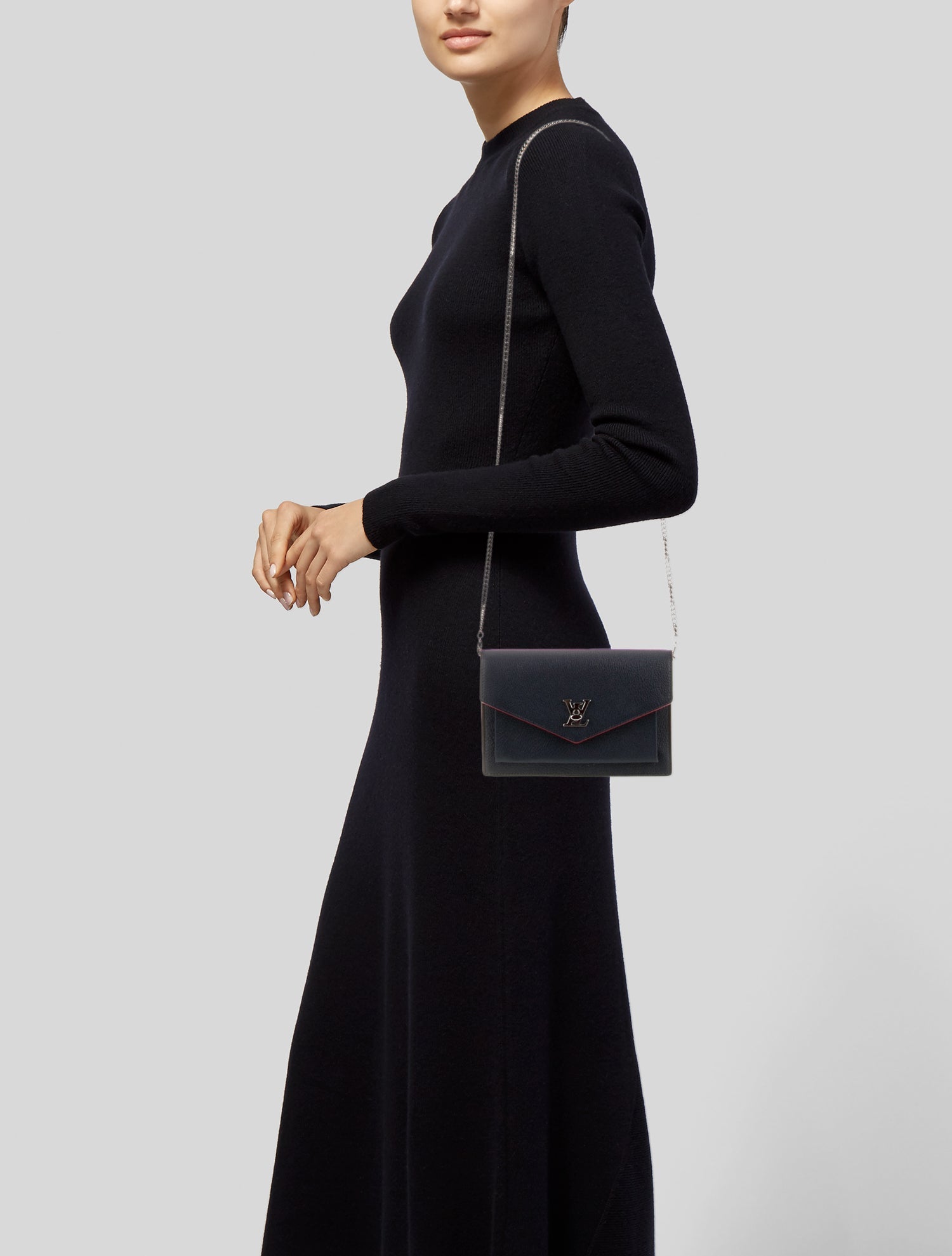 Louis Vuitton Leather My Lockme Chain Pochette - Black