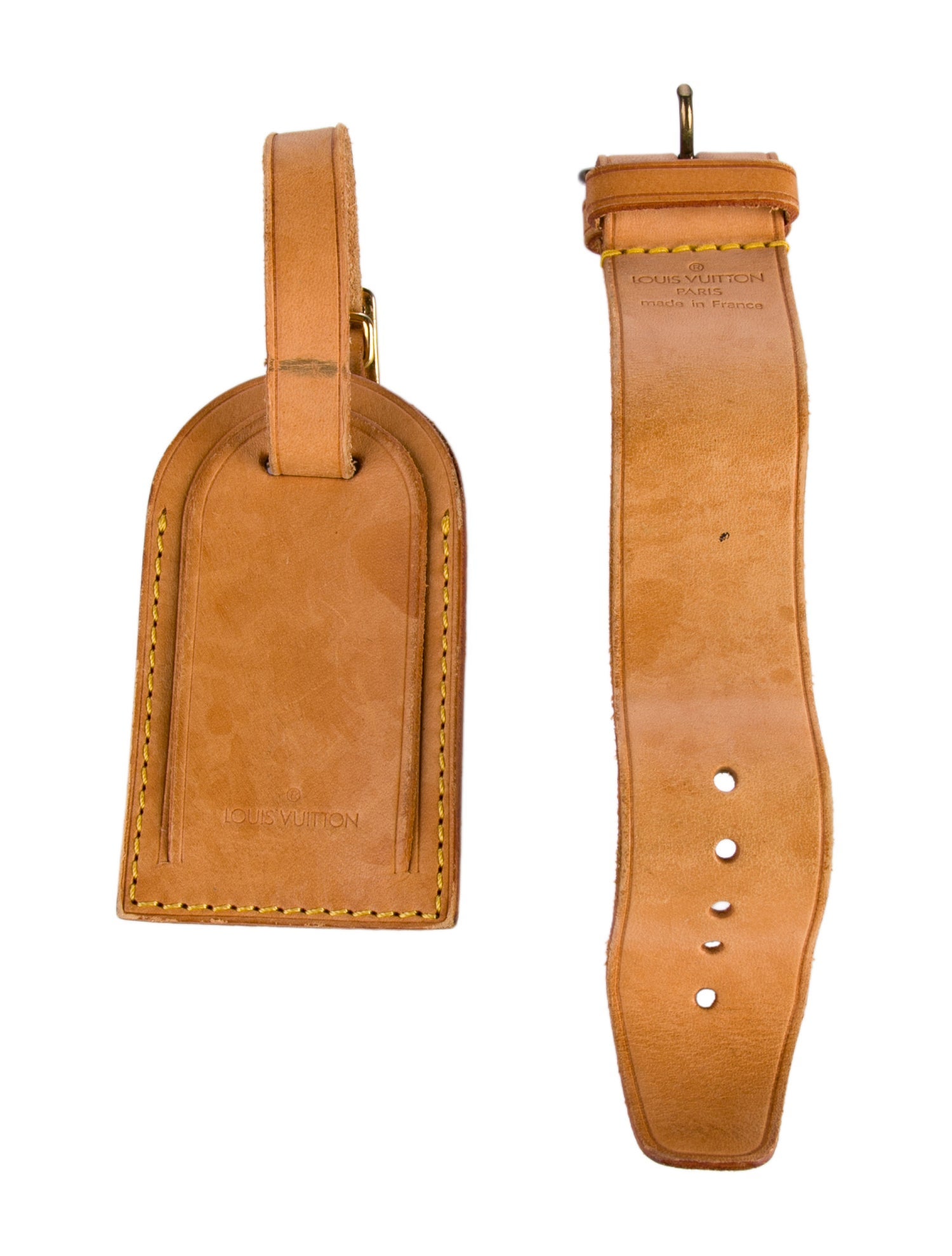 Louis Vuitton Vachetta Luggage Tag and Handle Strap Set