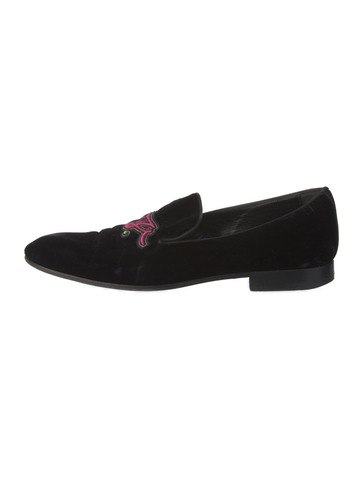 Louis Vuitton Velvet Embroidered Accent Loafers
