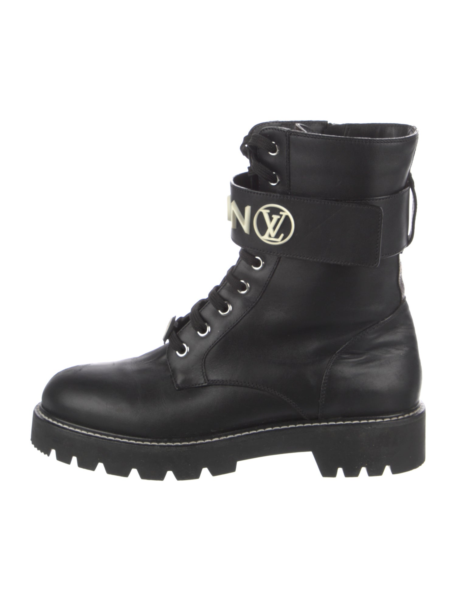 Louis Vuitton LV Monogram Leather Combat Boots