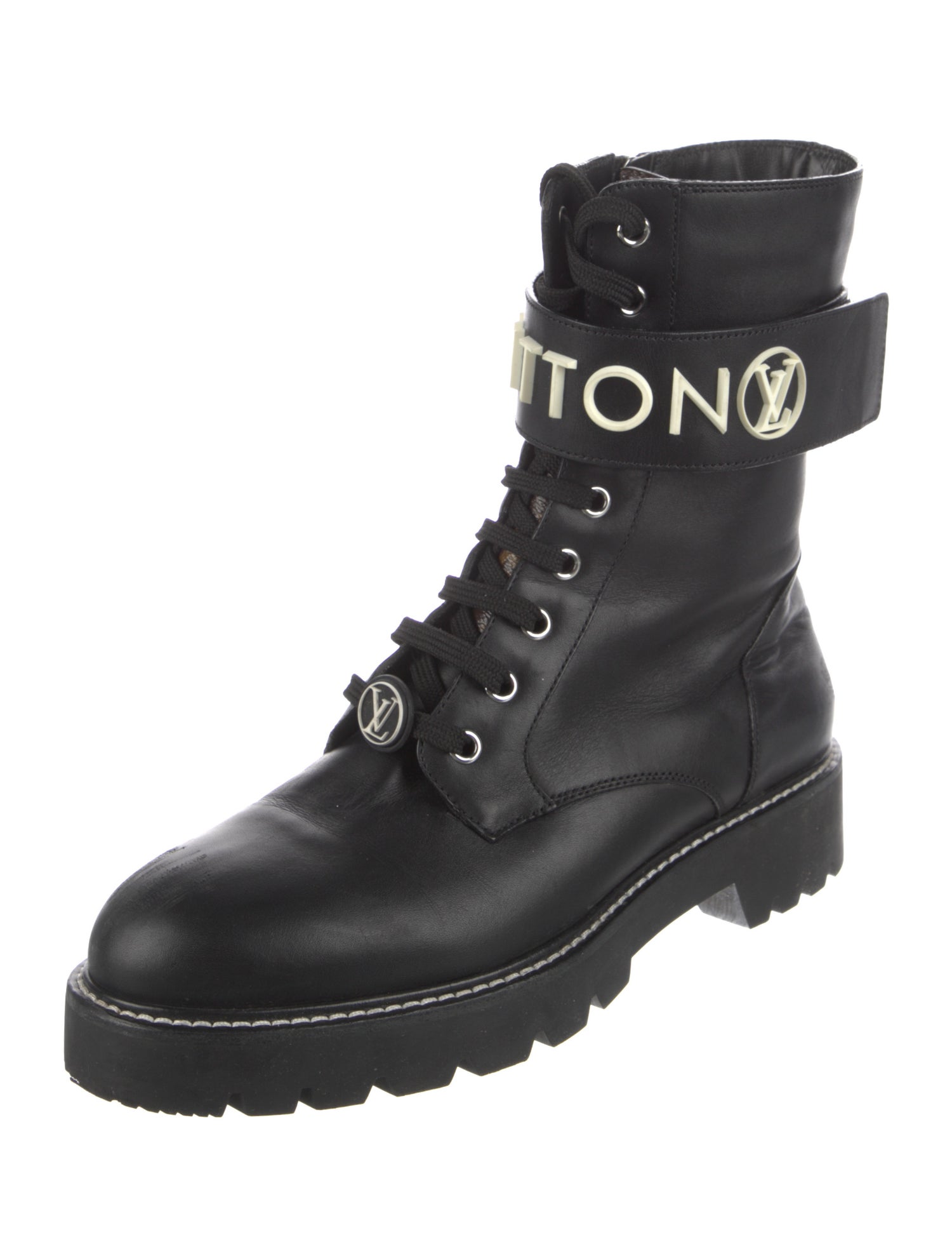 Louis Vuitton LV Monogram Leather Combat Boots