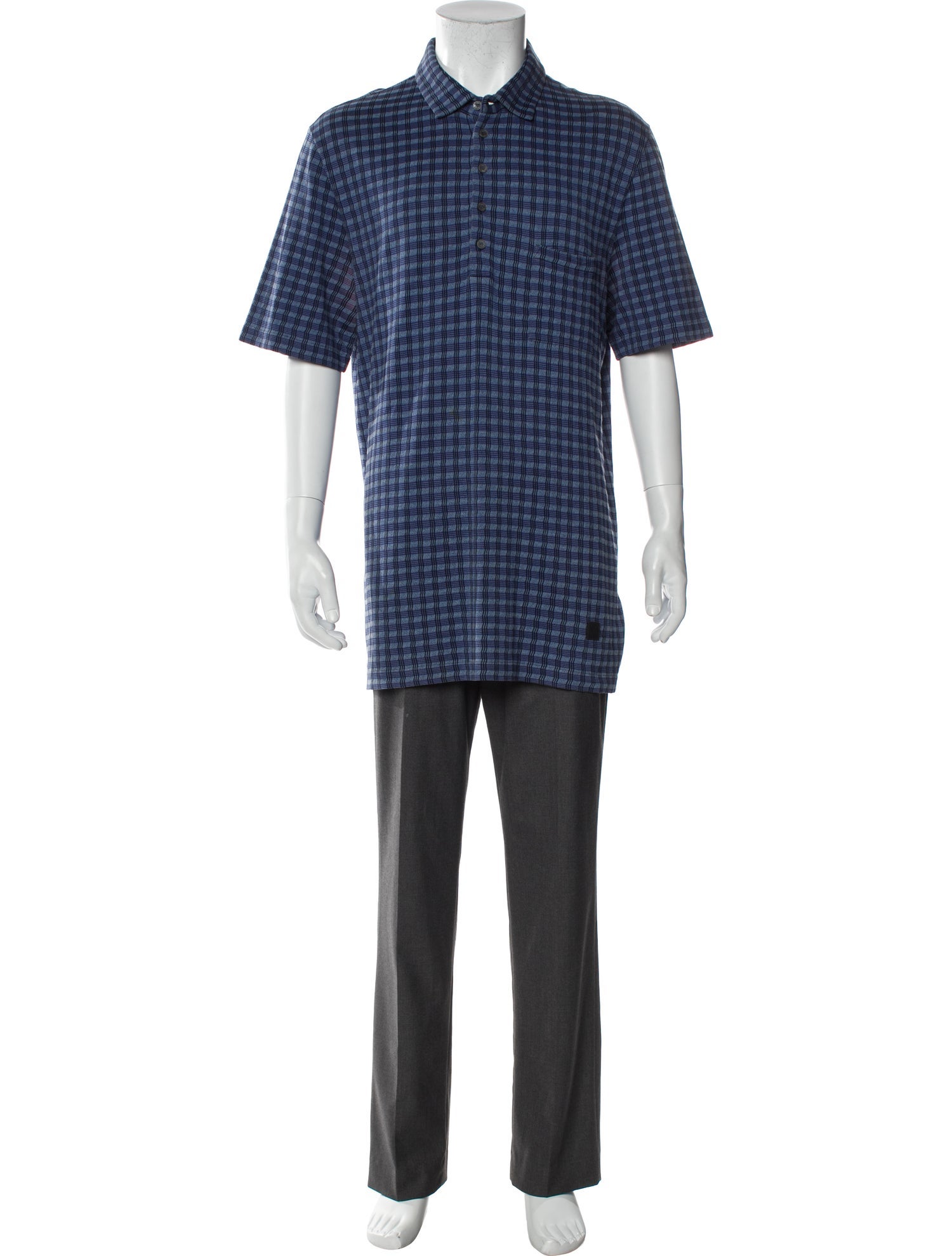 Louis Vuitton Late 2000's - Early 2010's Plaid Print Polo Shirt