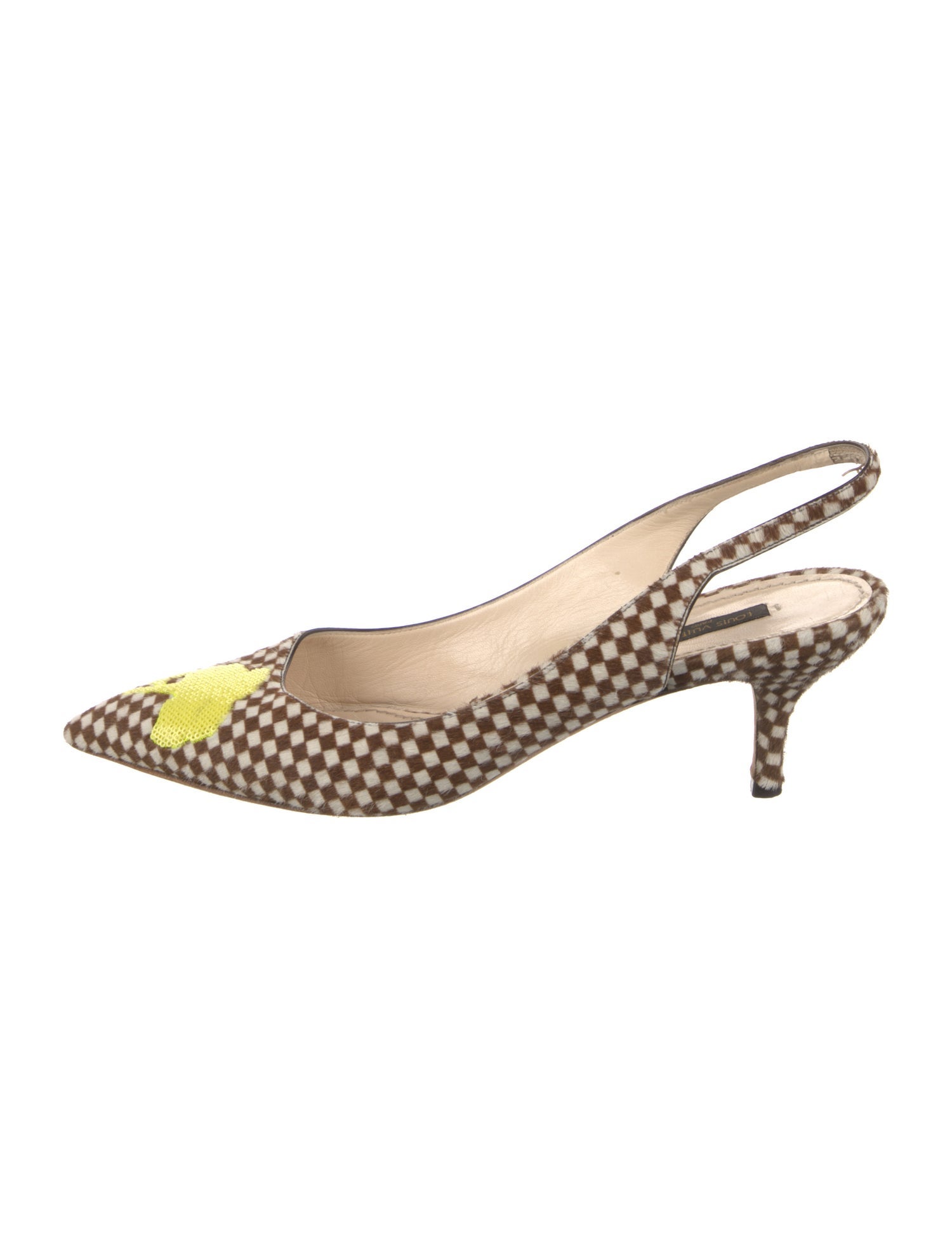 Louis Vuitton Ponyhair Printed Slingback Pumps