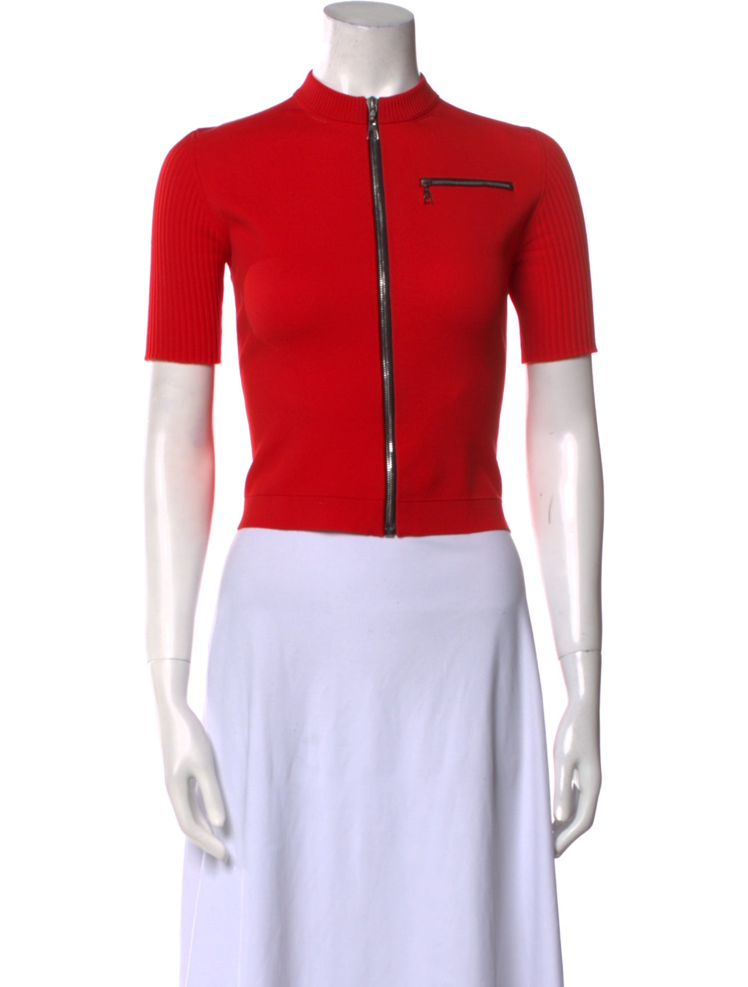 Louis Vuitton Mock Neck Short Sleeve Crop Top