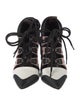 Louis Vuitton Leather Colorblock Pattern Lace-Up Boots
