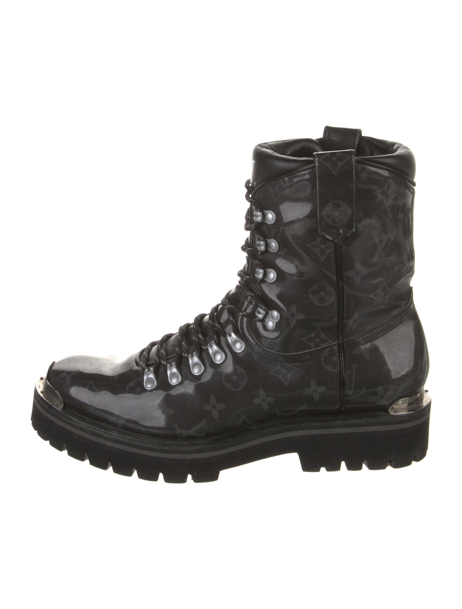 Louis Vuitton LV Monogram Patent Leather Combat Boots