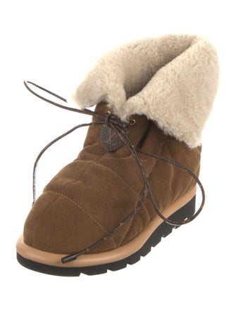 Louis Vuitton LV Monogram Suede Lace-Up Boots