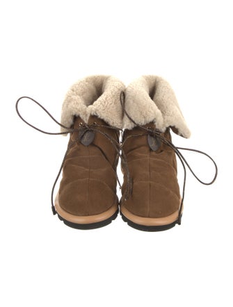 Louis Vuitton LV Monogram Suede Lace-Up Boots