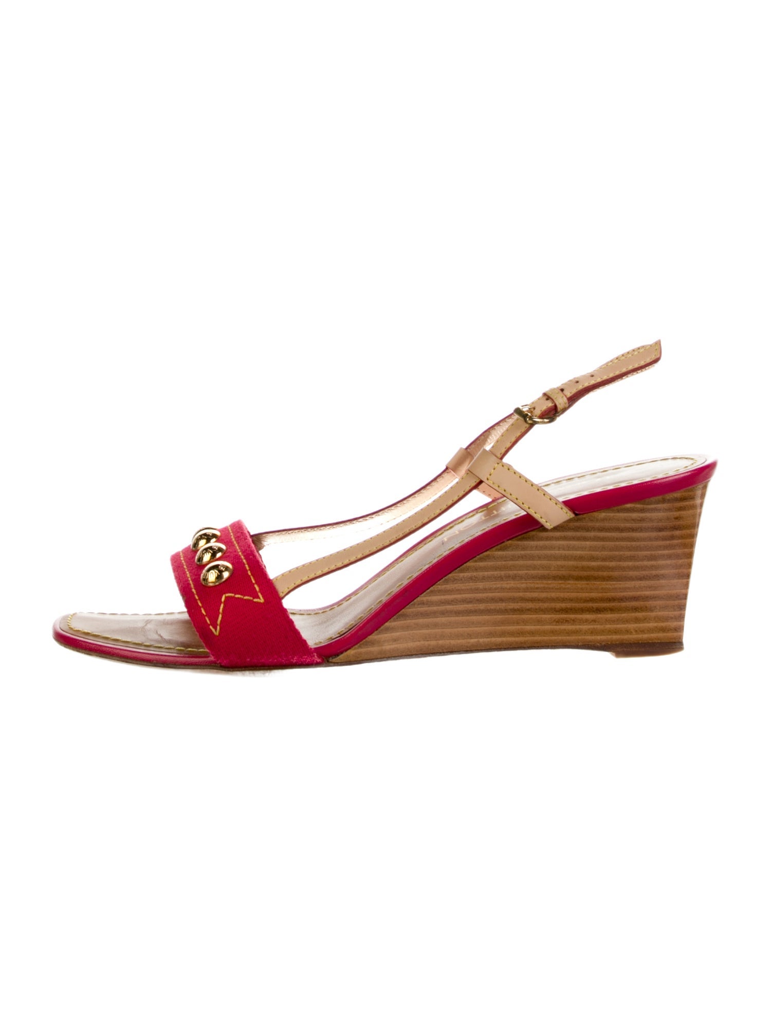 Louis Vuitton Canvas Colorblock Pattern Slingback Sandals