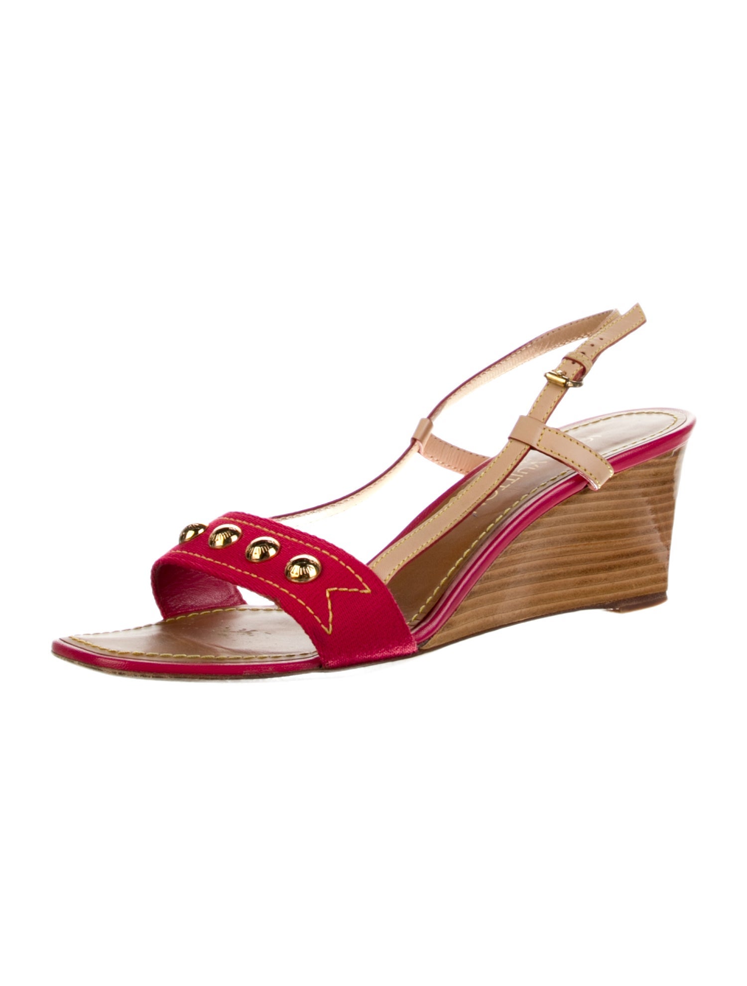 Louis Vuitton Canvas Colorblock Pattern Slingback Sandals