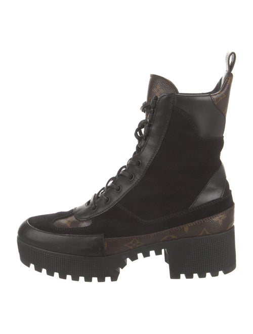 Louis Vuitton LV Monogram Suede Combat Boots