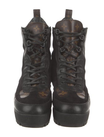 Louis Vuitton LV Monogram Suede Combat Boots