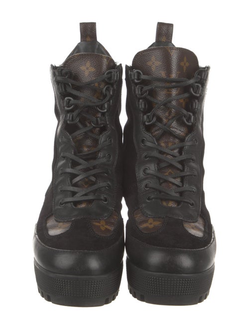 Louis Vuitton LV Monogram Suede Combat Boots