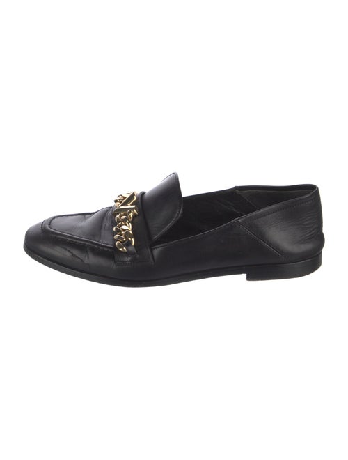 Louis Vuitton Leather Chain-Link Accents Loafers