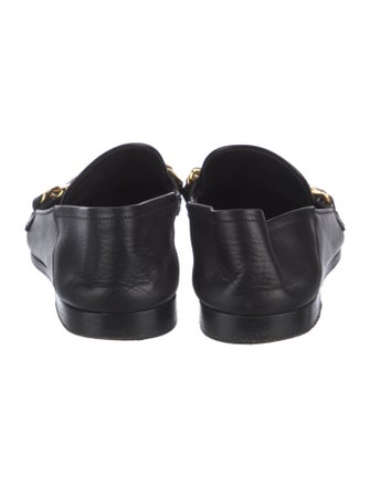 Louis Vuitton Leather Chain-Link Accents Loafers