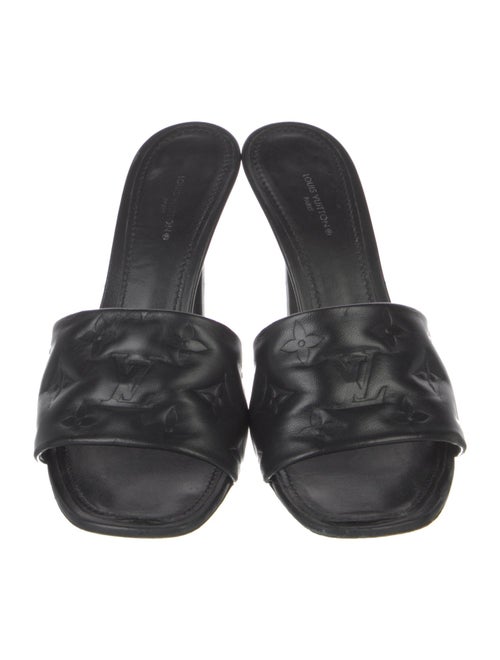 Louis Vuitton LV Monogram Embossed Leather Slides