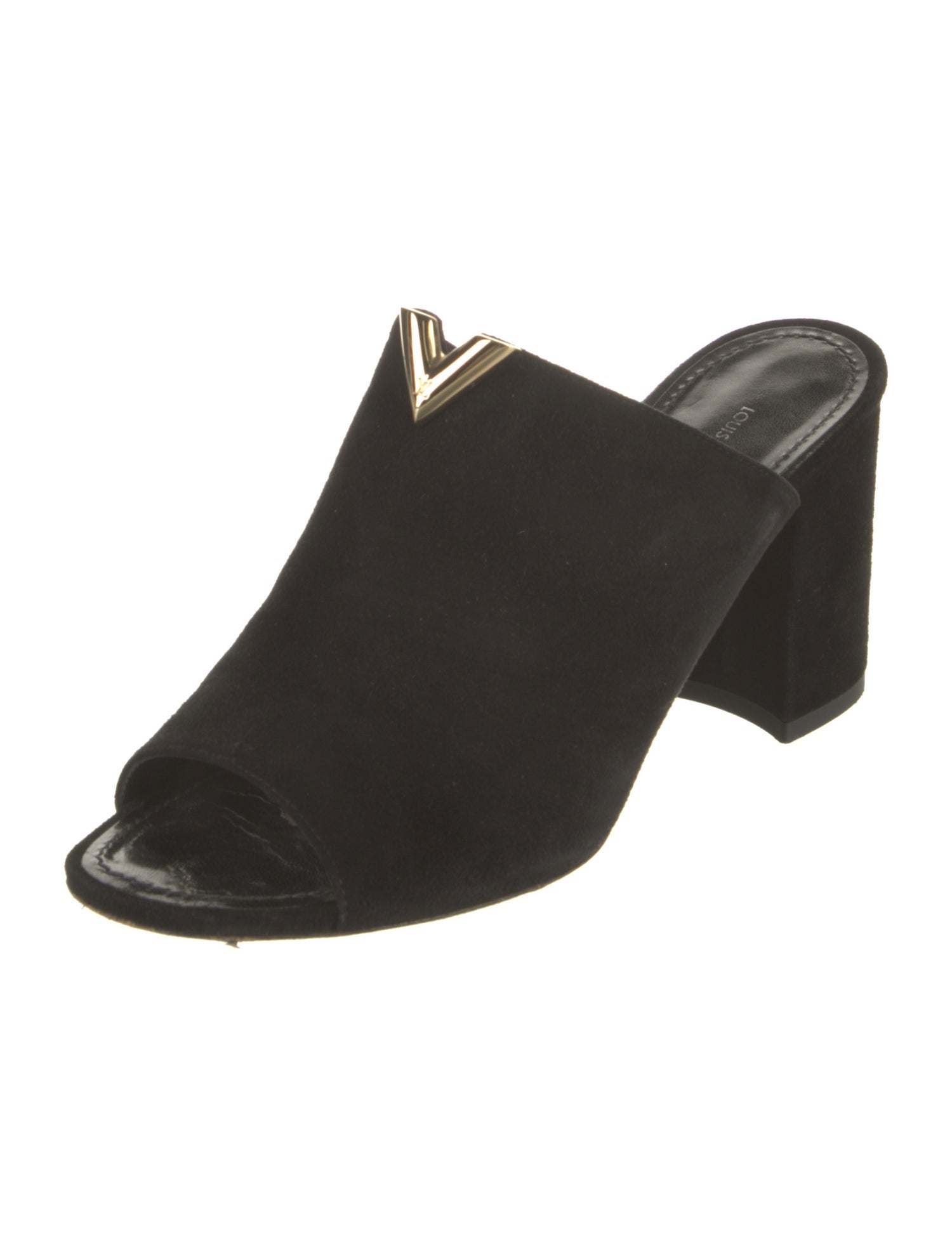 Louis Vuitton Signature Logo Suede Slides