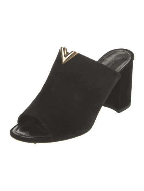 Louis Vuitton Signature Logo Suede Slides