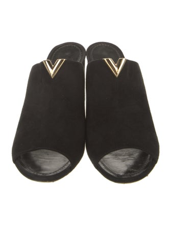 Louis Vuitton Signature Logo Suede Slides