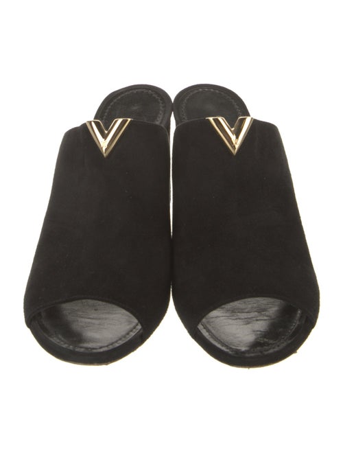 Louis Vuitton Signature Logo Suede Slides
