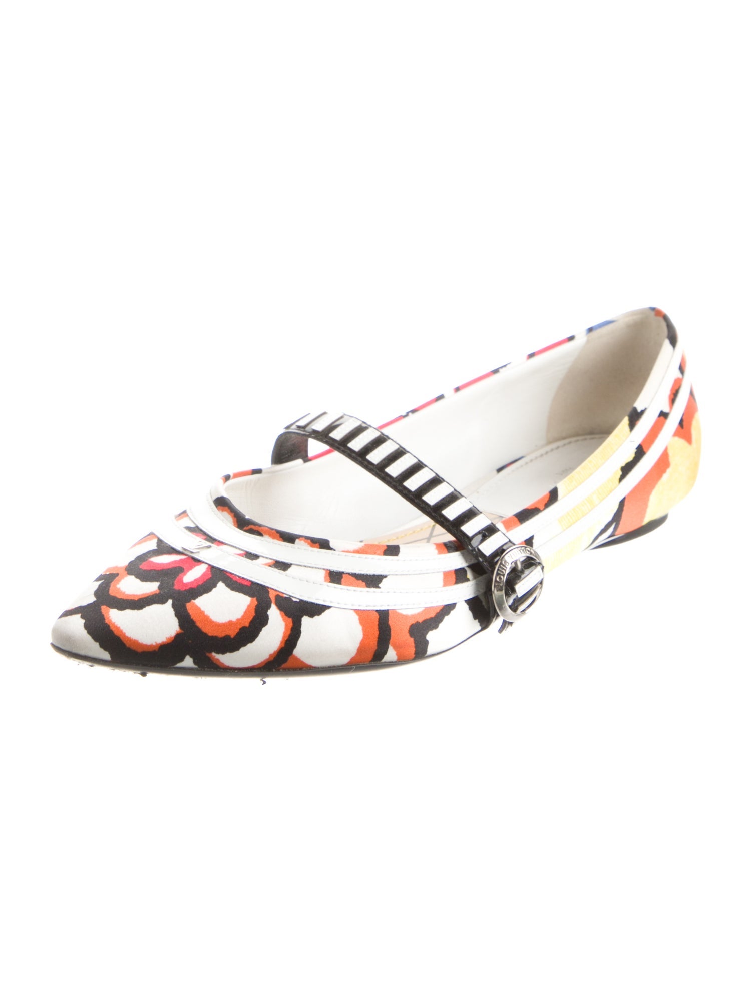 Louis Vuitton Satin Printed Mary Jane Flats