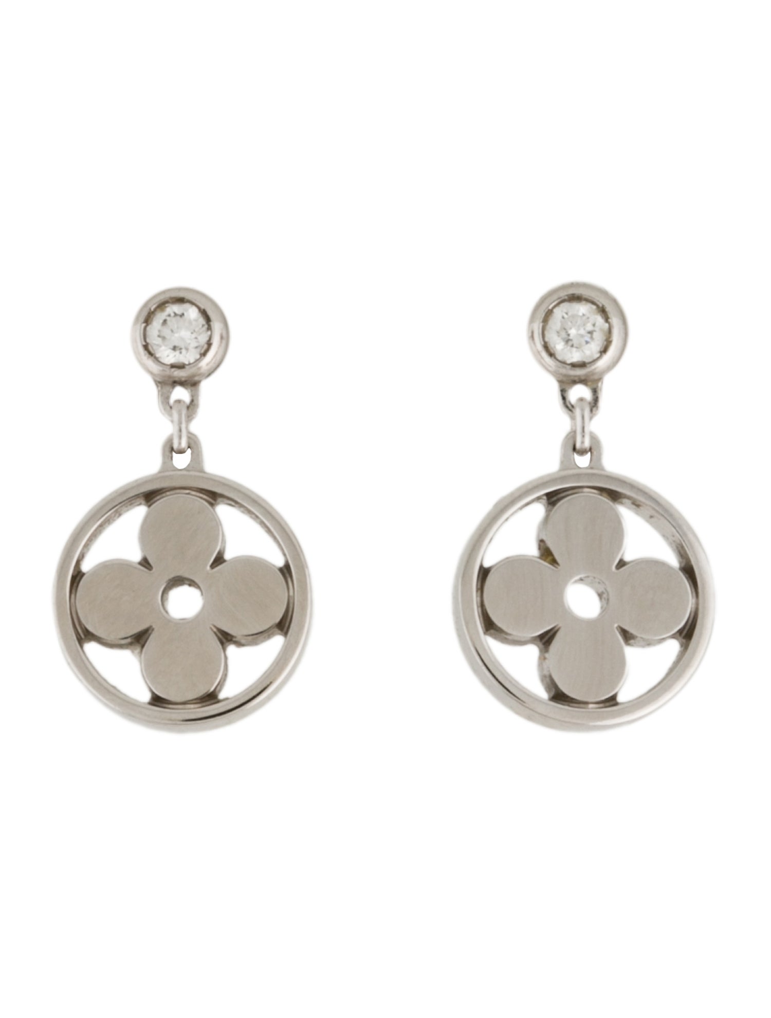 Louis Vuitton 18K Diamond Idylle Blossom Drop Earrings