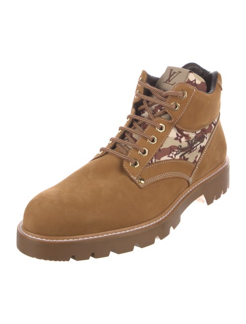 Louis Vuitton LV Monogram Suede Lace-Up Boots