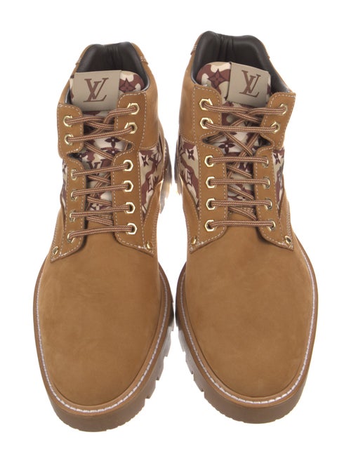 Louis Vuitton LV Monogram Suede Lace-Up Boots