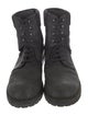 Louis Vuitton Damier Ebene Pattern Leather Lace-Up Boots